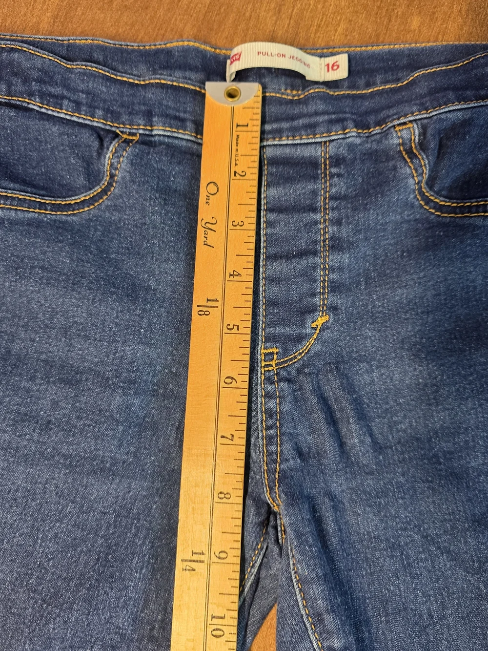 Levi's Girls Pull-On Stretch Skinny Jegging Jeans Blue Denim Size 16 Adj Waist